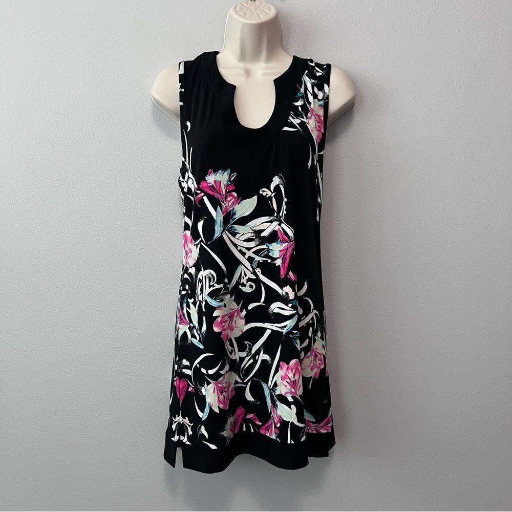 White House Black Market Floral Stretch Sleeveless Dress Size M